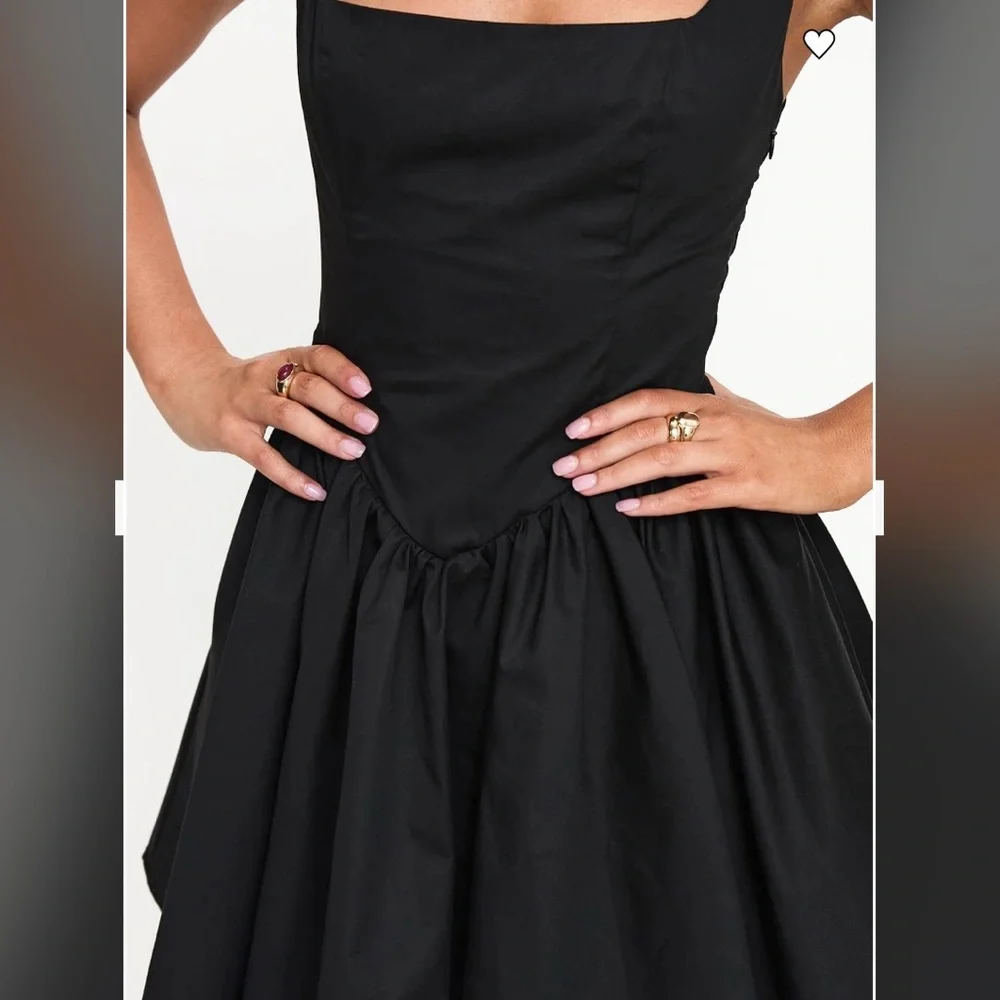 🆕- Princess Polly-STRAPLIE MINI DRESS BLACK. Size: 8 - Picture 4 of 12